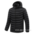 Heated padded jacket with heated hood